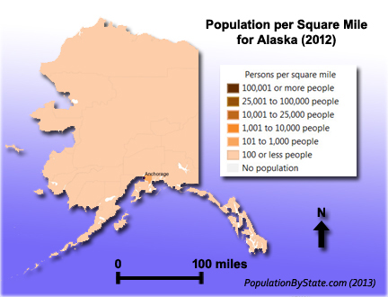 Alaska Population Density Map